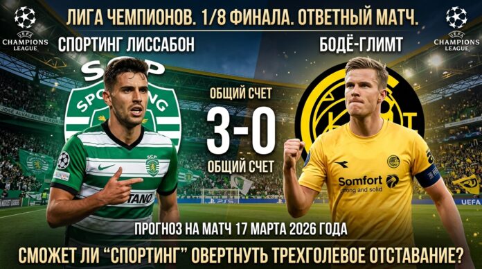 Спортинг — Буде/Глимт: прогноз и ставка на матч Лиги чемпионов 17 марта 2026