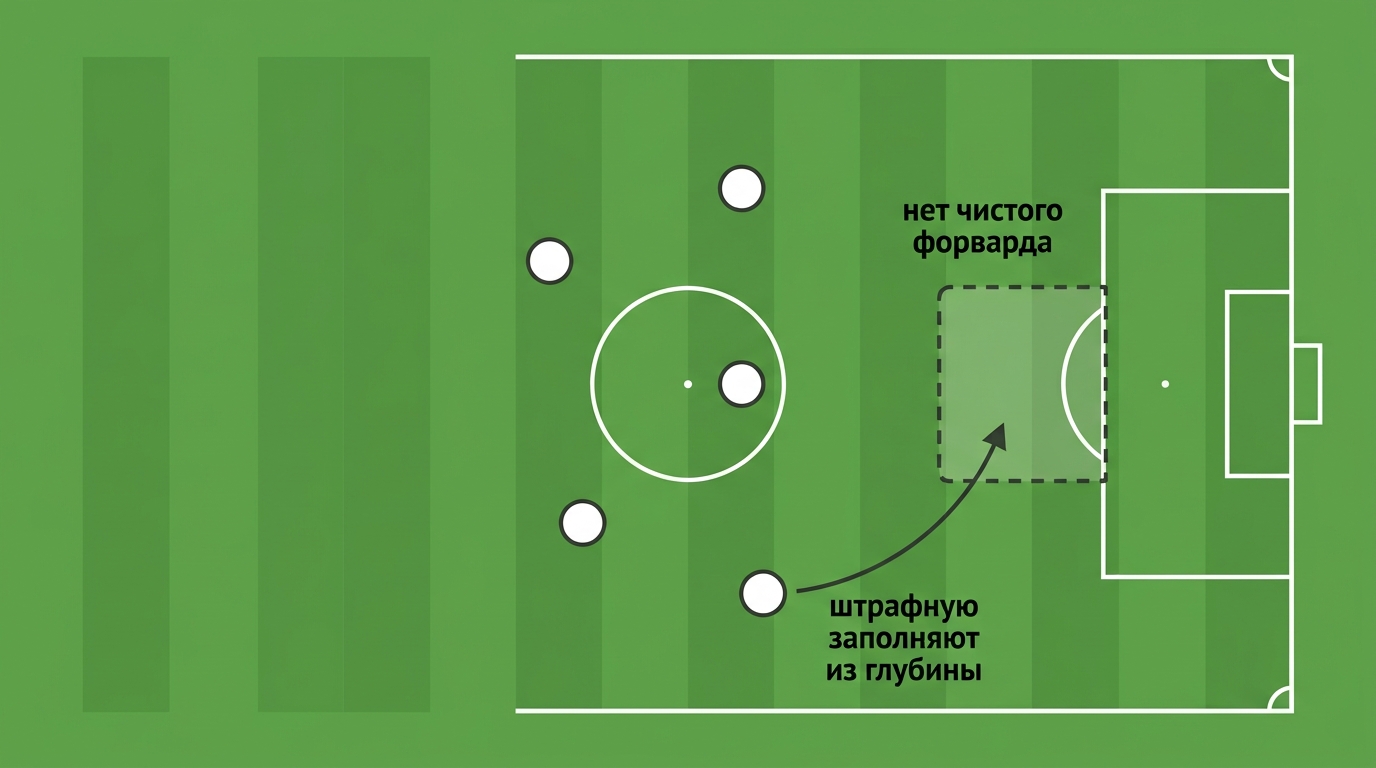 Как работает 4-6-0: штрафную заполняют забеганиями из глубины