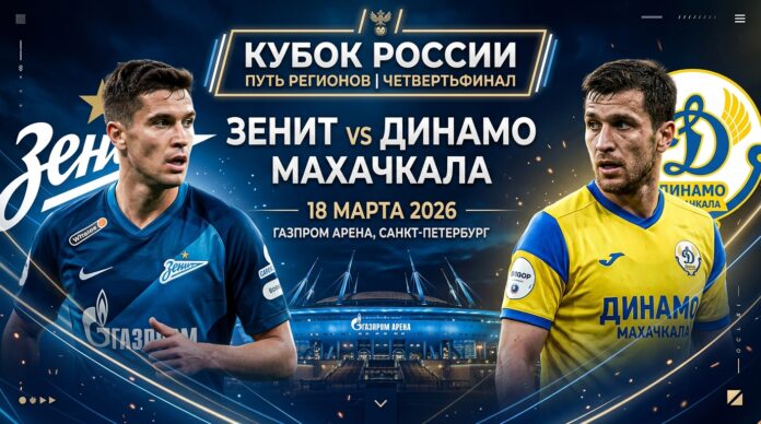 Зенит — Динамо Махачкала: прогноз и ставки на матч Кубка России 18 марта 2026 года