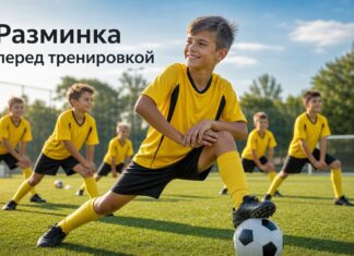 Футбольная разминка для детей: упражнения с мячом и без