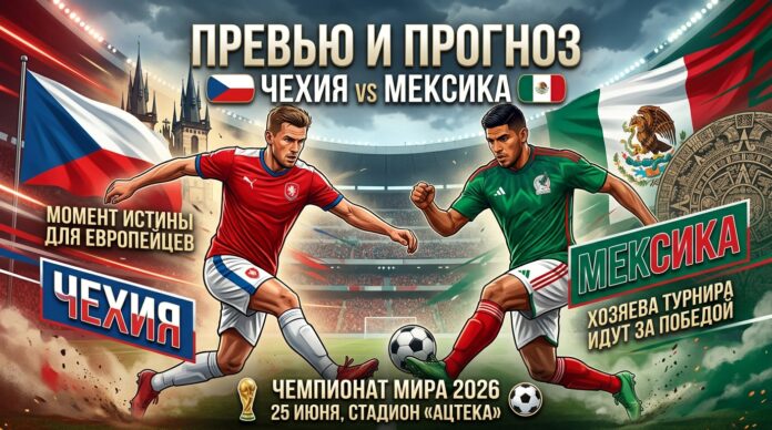 Чехия – Мексика: прогноз на решающий матч группового этапа ЧМ-2026 Чехия – Мексика: прогноз и ставка на матч ЧМ-2026 25 июня 2026