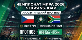 Чехия – ЮАР: прогноз и ставка на матч ЧМ-2026 18 июня 2026