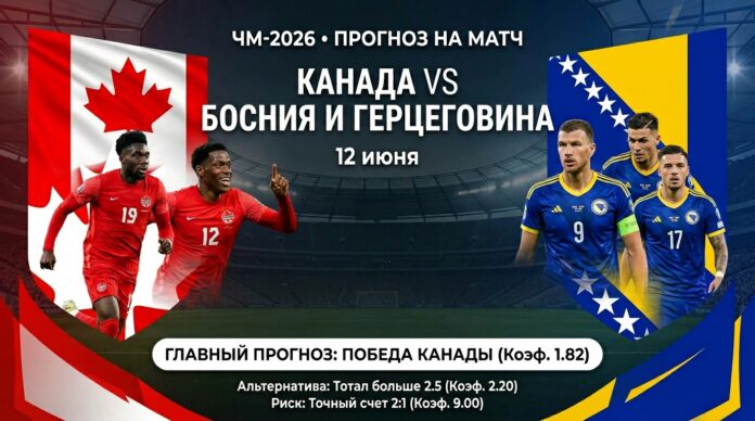 Прогноз на матч Канада – Босния и Герцеговина 12 июня 2026: анализ и ставки на ЧМ-2026