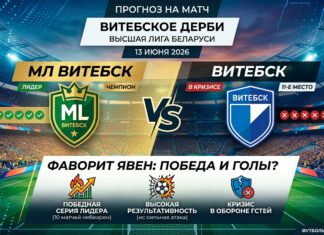МЛ Витебск – Витебск: прогноз и ставка на матч Высшей лиги Беларуси 13 июня 2026