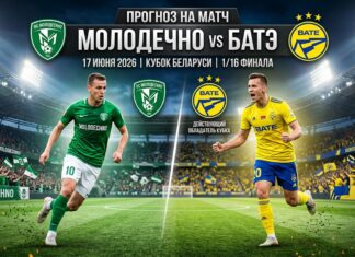 Молодечно — БАТЭ: прогноз, ставки и анализ матча Кубка Беларуси 17.06.2026