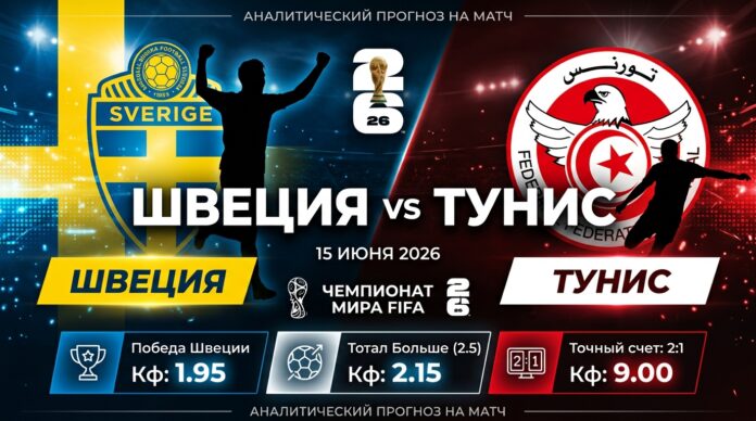 Швеция – Тунис: прогноз и ставка на матч ЧМ-2026 15 июня 2026 года