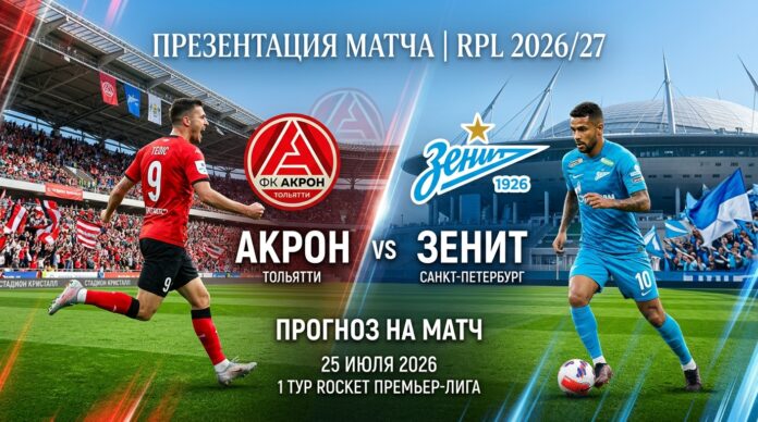 Акрон – Зенит: прогноз и ставка на матч РПЛ 25 июля 2026