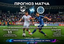 Прогноз на матч Арарат-Армения – Рига: анализ на Лигу чемпионов 7 июля 2026 Арарат-Армения – Рига: прогноз и ставка на матч Лиги чемпионов 7 июля 2026