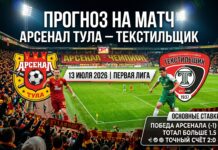 Арсенал Тула – Текстильщик: прогноз и ставка на матч Первой лиги 13 июля 2026