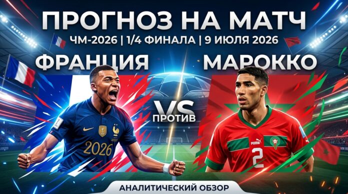 Франция – Марокко: аналитический прогноз на матч 1/4 финала ЧМ-2026 9 июля 2026 Франция – Марокко: прогноз и ставка на матч 1/4 ЧМ-2026 9 июля