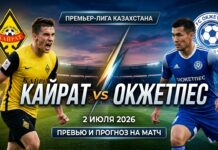 Кайрат – Окжетпес: прогноз и ставка на матч Премьер-лиги Казахстана 2 июля 2026