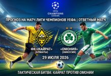 Кайрат – Омония: прогноз и ставка на матч Лиги чемпионов 29 июля 2026