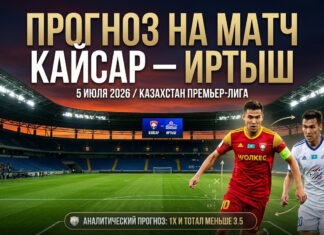 Кайсар – Иртыш: прогноз и ставка на матч Премьер-лиги Казахстана 5 июля 2026