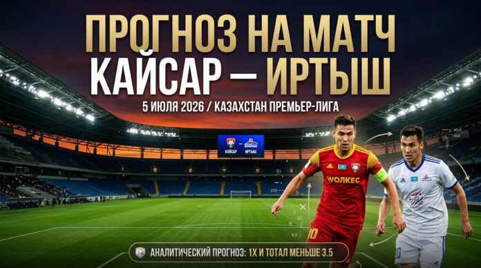 Кайсар – Иртыш: прогноз и ставка на матч Премьер-лиги Казахстана 5 июля 2026