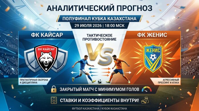 Кайсар – Женис: прогноз и ставка на матч Кубка Казахстана 29.07.2026