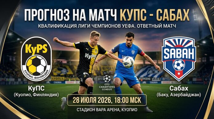 КуПС – Сабах: прогноз и ставка на матч Лиги чемпионов 28 июля 2026