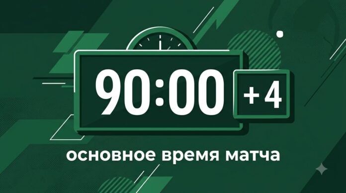 Основное время матча в ставках — 90 минут плюс компенсированное