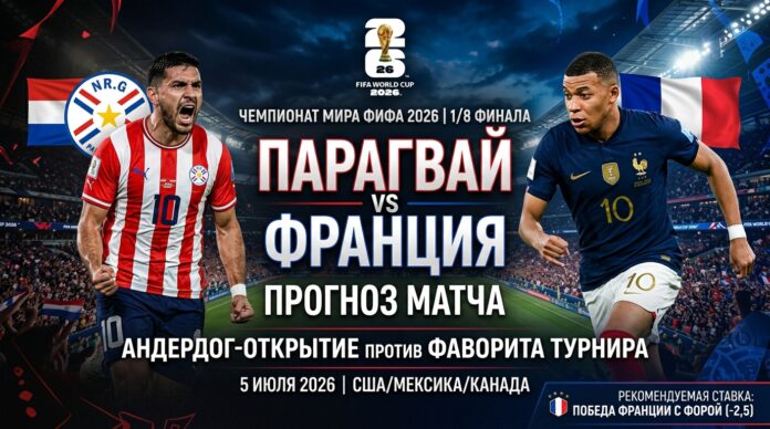 Парагвай – Франция: прогноз и ставка на матч 1/8 финала ЧМ-2026 5 июля, аналитика и статистика