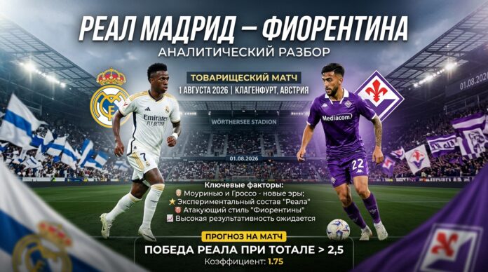 Реал Мадрид – Фиорентина: прогноз и ставка на матч 1.08.2026