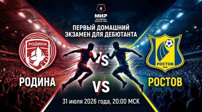 Родина – Ростов: прогноз и ставка на матч РПЛ 31 июля 2026