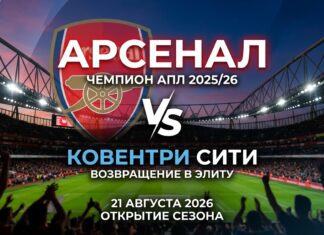Арсенал – Ковентри Сити: прогноз и ставка на матч АПЛ 21.08.2026