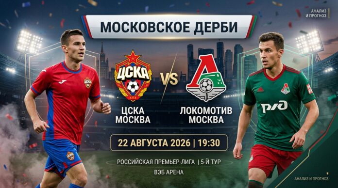 Прогноз на матч ЦСКА – Локомотив: анализ московского дерби 22 августа 2026 ЦСКА – Локомотив: прогноз и ставка на матч РПЛ 22 августа 2026
