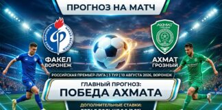 Факел – Ахмат: прогноз и ставка на матч РПЛ 10 августа 2026