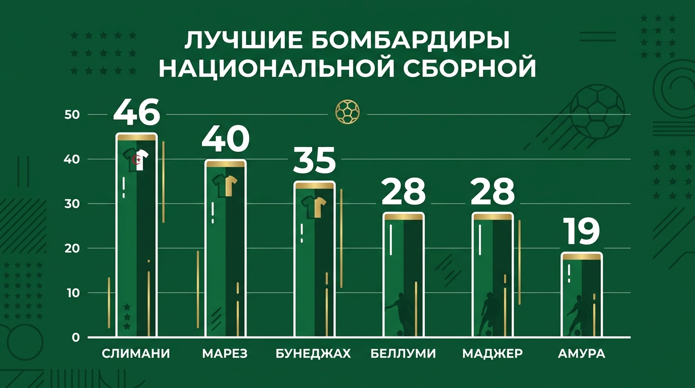 Инфографика: Известные футболисты Алжира: топ-15 за всю историю