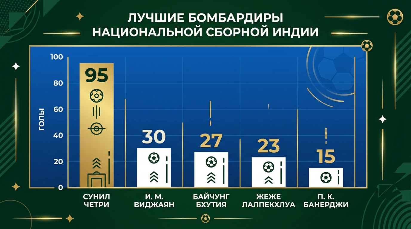 Инфографика: Известные индийские футболисты: топ-15 за всю историю