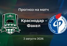Краснодар – Факел: прогноз и ставка на матч РПЛ 2 августа 2026