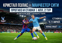 Кристал Пэлас – Манчестер Сити: прогноз на матч АПЛ 28.08.2026