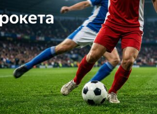 Футболист выполняет финт крокета, перекладывая мяч с ноги на ногу