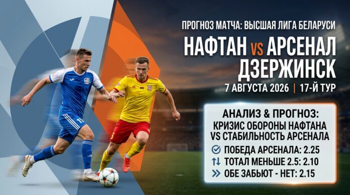 Нафтан – Арсенал Дзержинск: прогноз и ставка на матч 7.08.2026