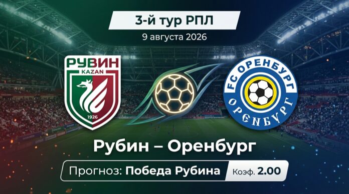 Рубин – Оренбург: прогноз и ставка на матч РПЛ 9 августа 2026