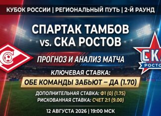 Спартак Тамбов – СКА Ростов: прогноз и ставка на Кубок России 12.08.2026