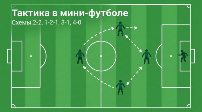 Тактика в мини-футболе — схемы 2-2, 1-2-1, 3-1 и 4-0