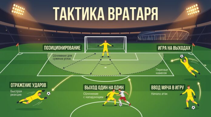Тактика вратаря в футболе: позиционирование, выходы, ввод мяча