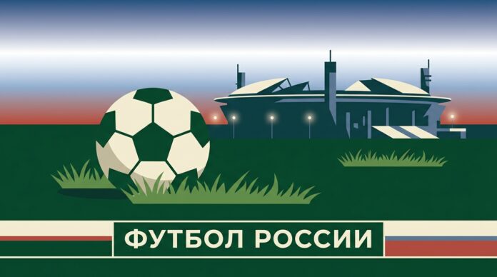 Тест по РПЛ: мяч на фоне стадиона Тест по РПЛ: мяч на фоне стадиона
