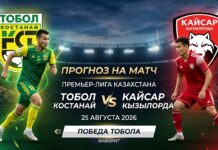 Тобол – Кайсар: прогноз на матч чемпионата Казахстана 25 августа 2026 Тобол – Кайсар: прогноз и ставка на матч Премьер-лиги 25.08.2026
