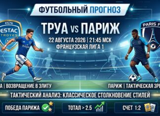 Труа – Париж: прогноз и ставка на матч Лиги 1 22 августа 2026