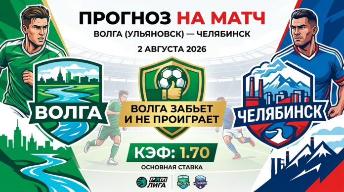 Волга – Челябинск: прогноз и ставка на матч Лиги PARI 2 августа 2026