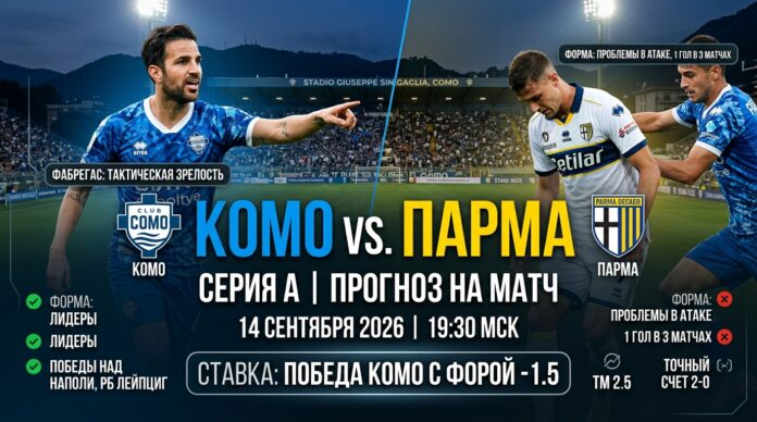 Комо – Парма: прогноз и ставка на матч Серии А 14.09.2026