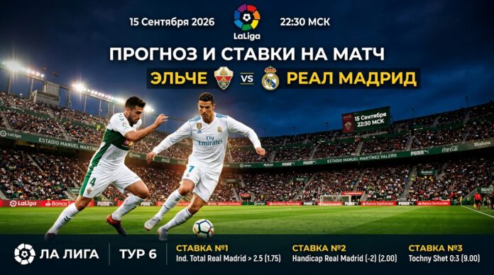 Эльче – Реал Мадрид: прогноз и ставка на матч Ла Лиги 15.09.2026