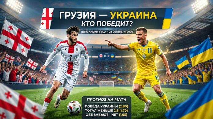 Грузия — Украина: прогноз на матч Лиги наций УЕФА 28 сентября 2026 года Грузия – Украина: прогноз и ставка на матч Лиги наций 28.09.2026
