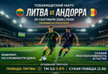 Литва – Андорра: прогноз и ставка на товарищеский матч 30.09.2026