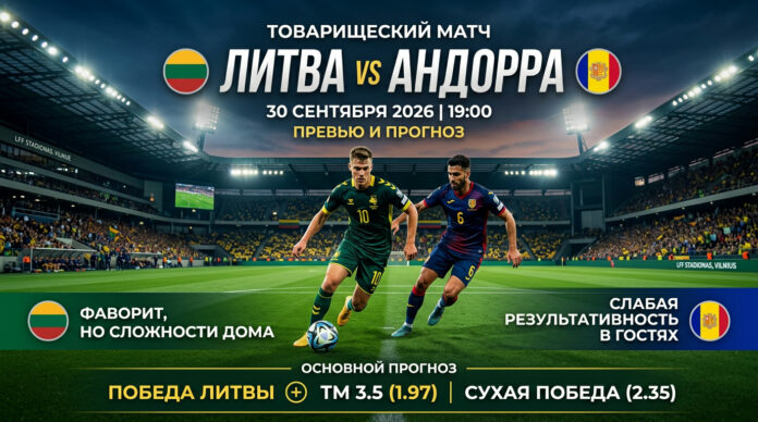 Литва – Андорра: прогноз и ставка на товарищеский матч 30.09.2026