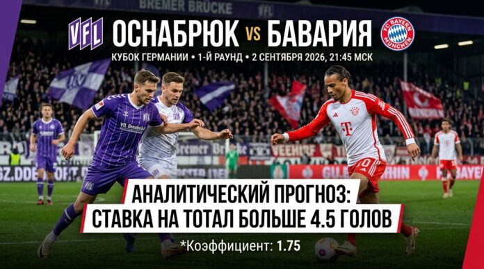 Оснабрюк – Бавария: прогноз и ставка на матч Кубка Германии 2.09.2026