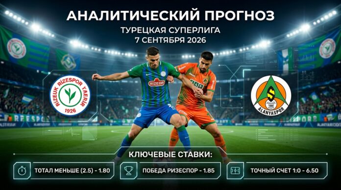 Ризеспор – Аланьяспор: прогноз и ставка на матч Суперлиги 7 сентября 2026