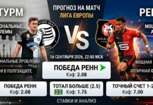 Штурм – Ренн: прогноз и ставка на матч Лиги Европы 16.09.2026