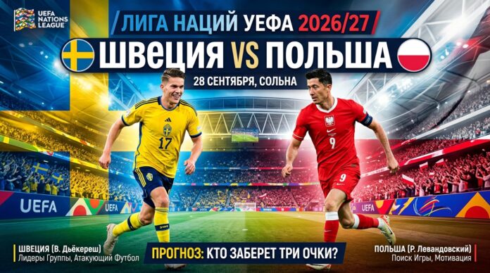 Швеция – Польша: прогноз и ставка на матч Лиги наций 28.09.2026